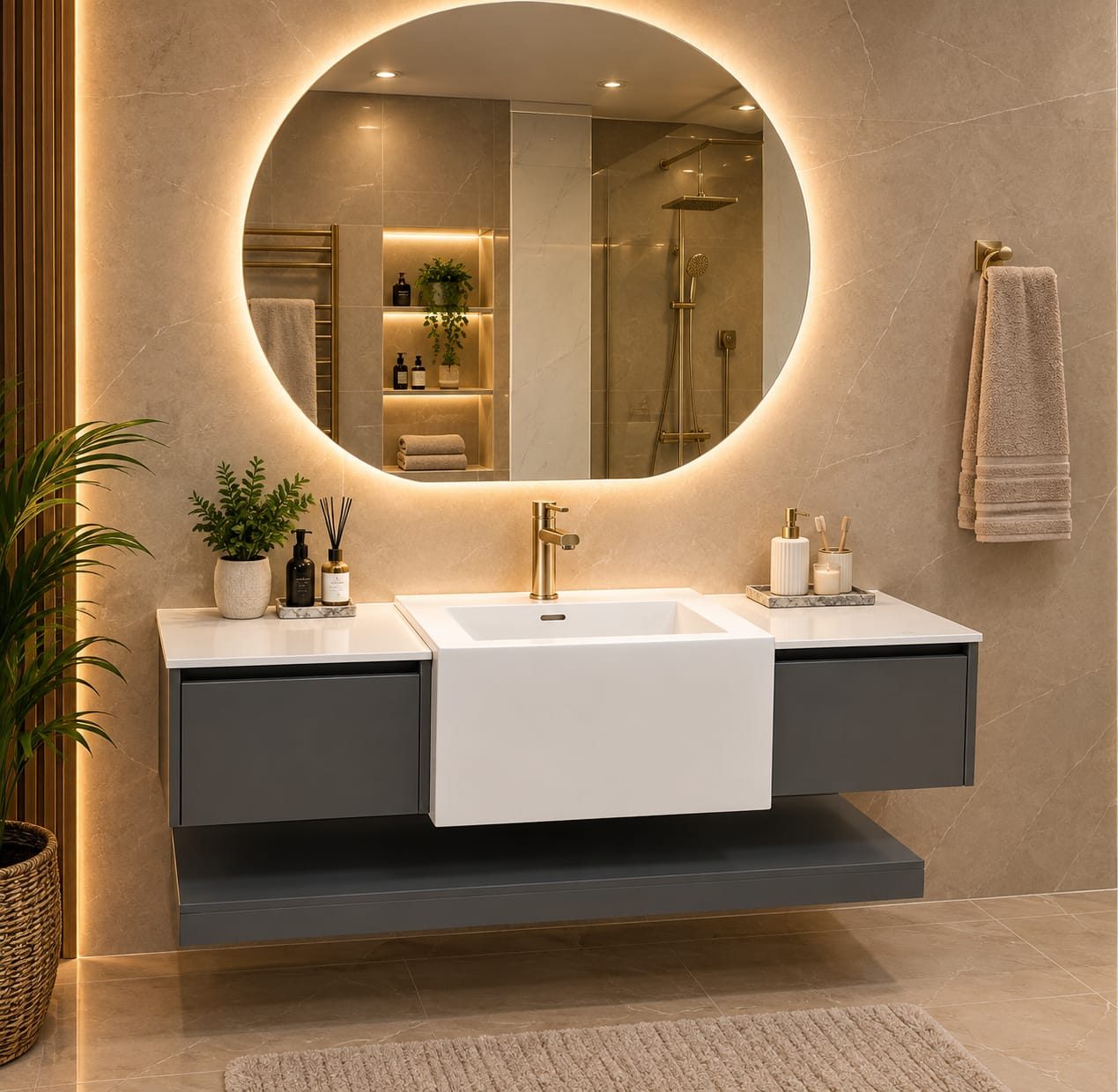 VANITY SINK + MIRROR - ONYX - 1037 - 120CM