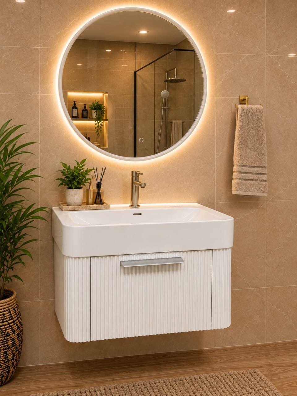 VANITY SINK + MIRROR - JA25001 - 55W
