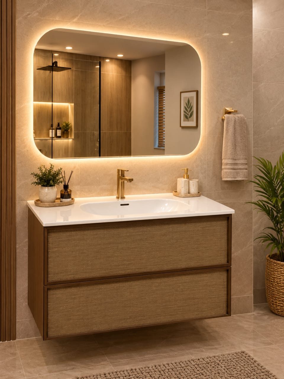 VANITY SINK + MIRROR - JA25019-80DW