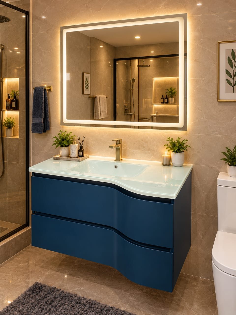 VANITY SINK + MIRROR - ONYX - 39 - 80CM