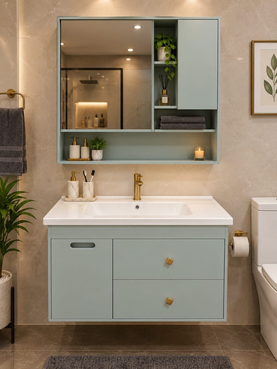 VANITY SINK + MIRROR + ONYX 31 - 80CM