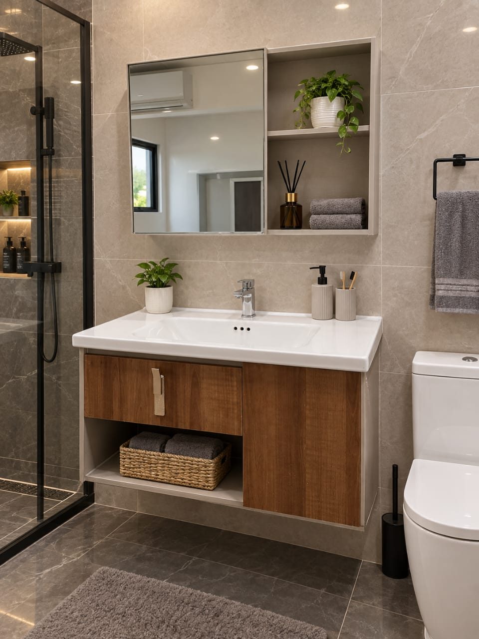 VANITY SINK + MIRROR  - ONYX 20 - 80CM