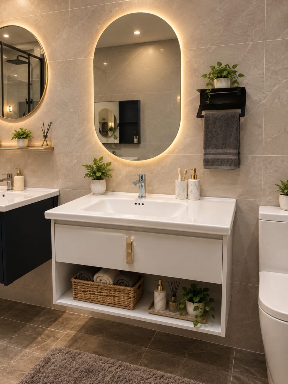 VANITY SINK + MIRROR  - ONYX 15 - 80CM