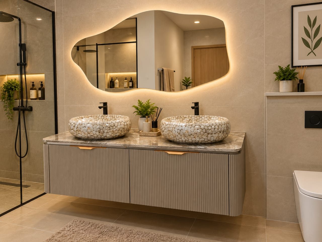 VANITY SINK + MIRROR  - ONYX 1002 - 120CM