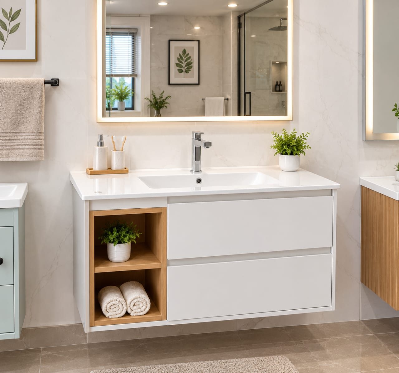 VANITY SINK + MIRROR  - ONYX 44 - 80CM