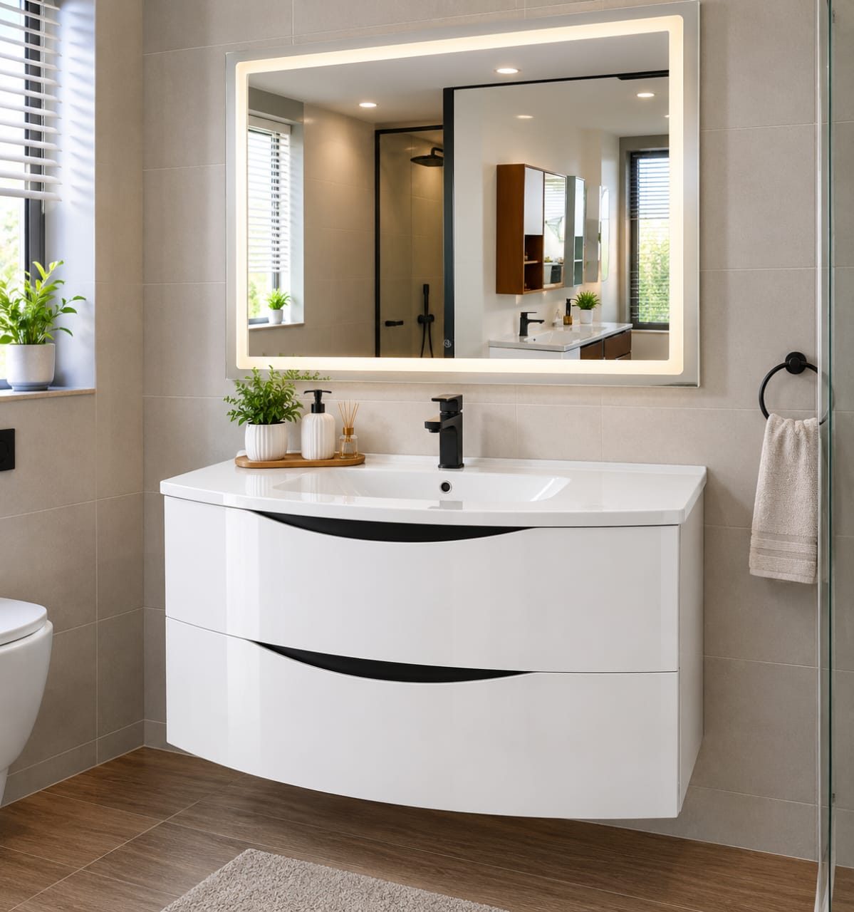 VANITY SINK + MIRROR  - ONYX 33 - 80CM