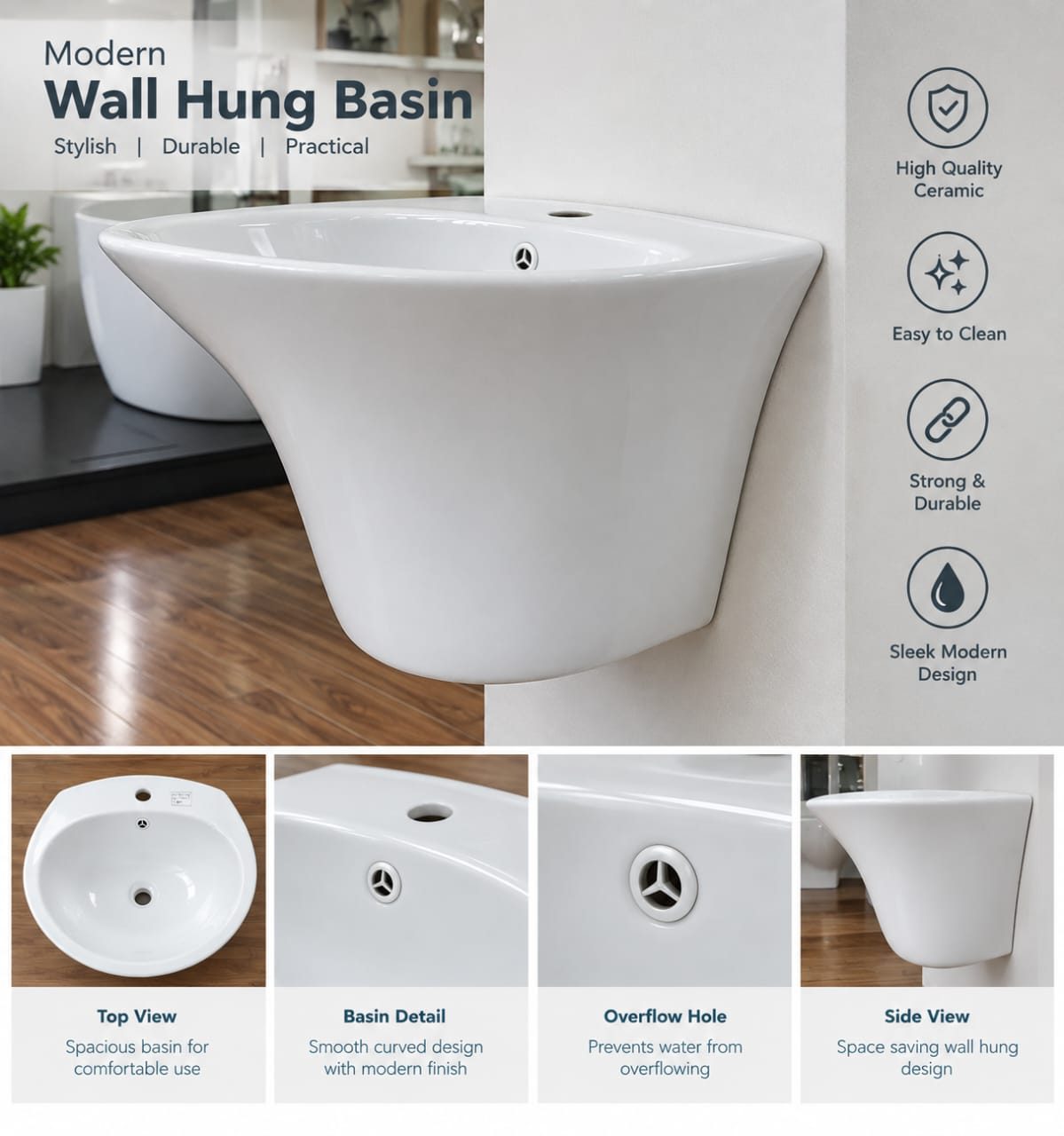 WALL HUNG BASIN - ONYX - 55