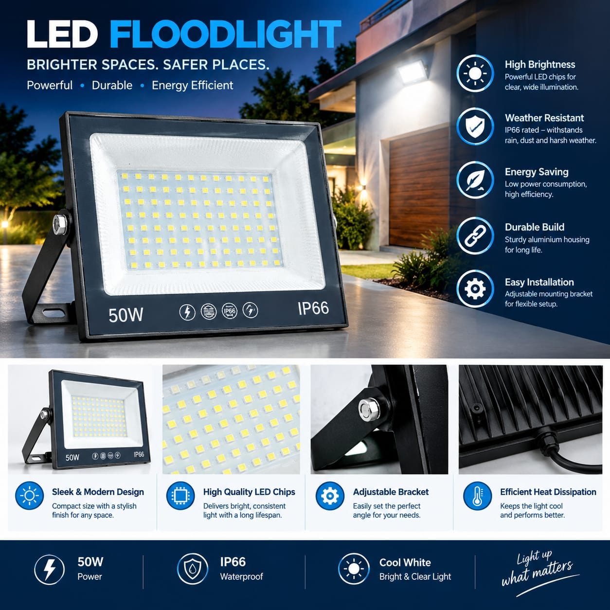 FLOOD LIGHT – 50W – SMD – WH