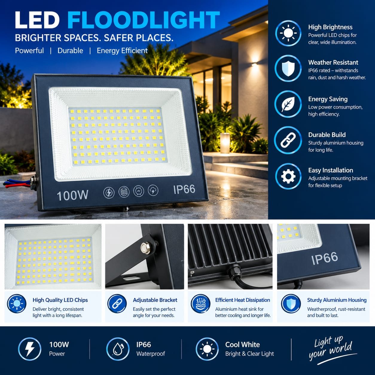 FLOOD LIGHT – 100W – SMD – WH