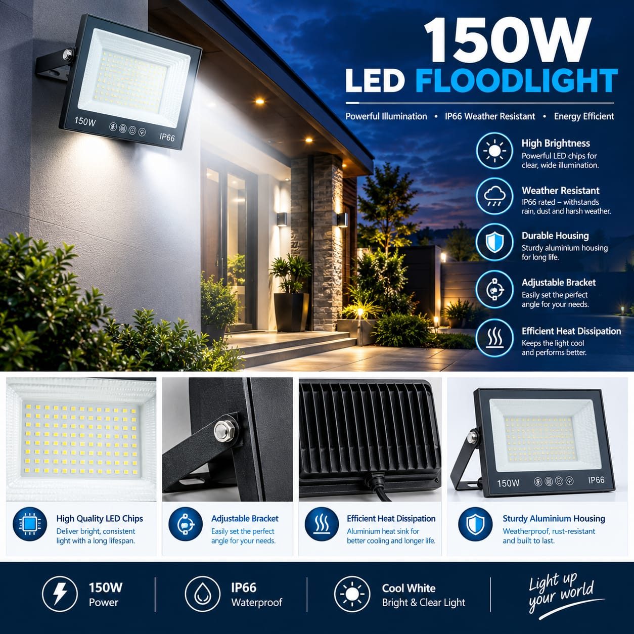 FLOOD LIGHT – 150W – SMD – WH