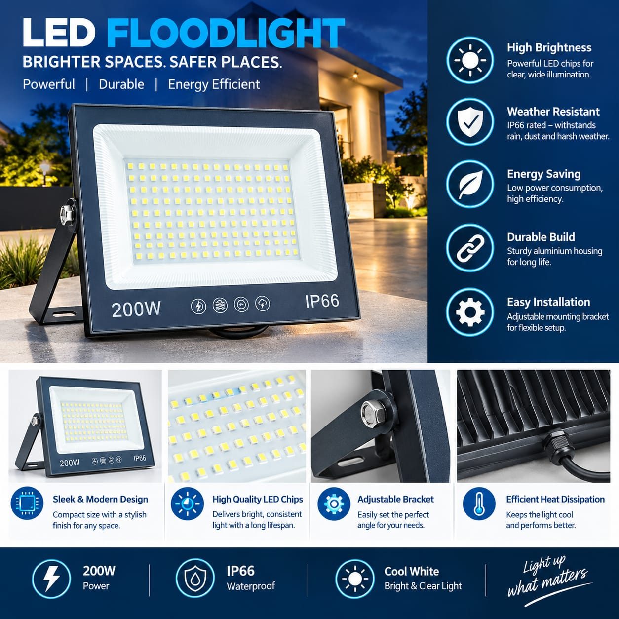 FLOOD LIGHT – 200W – SMD – WH