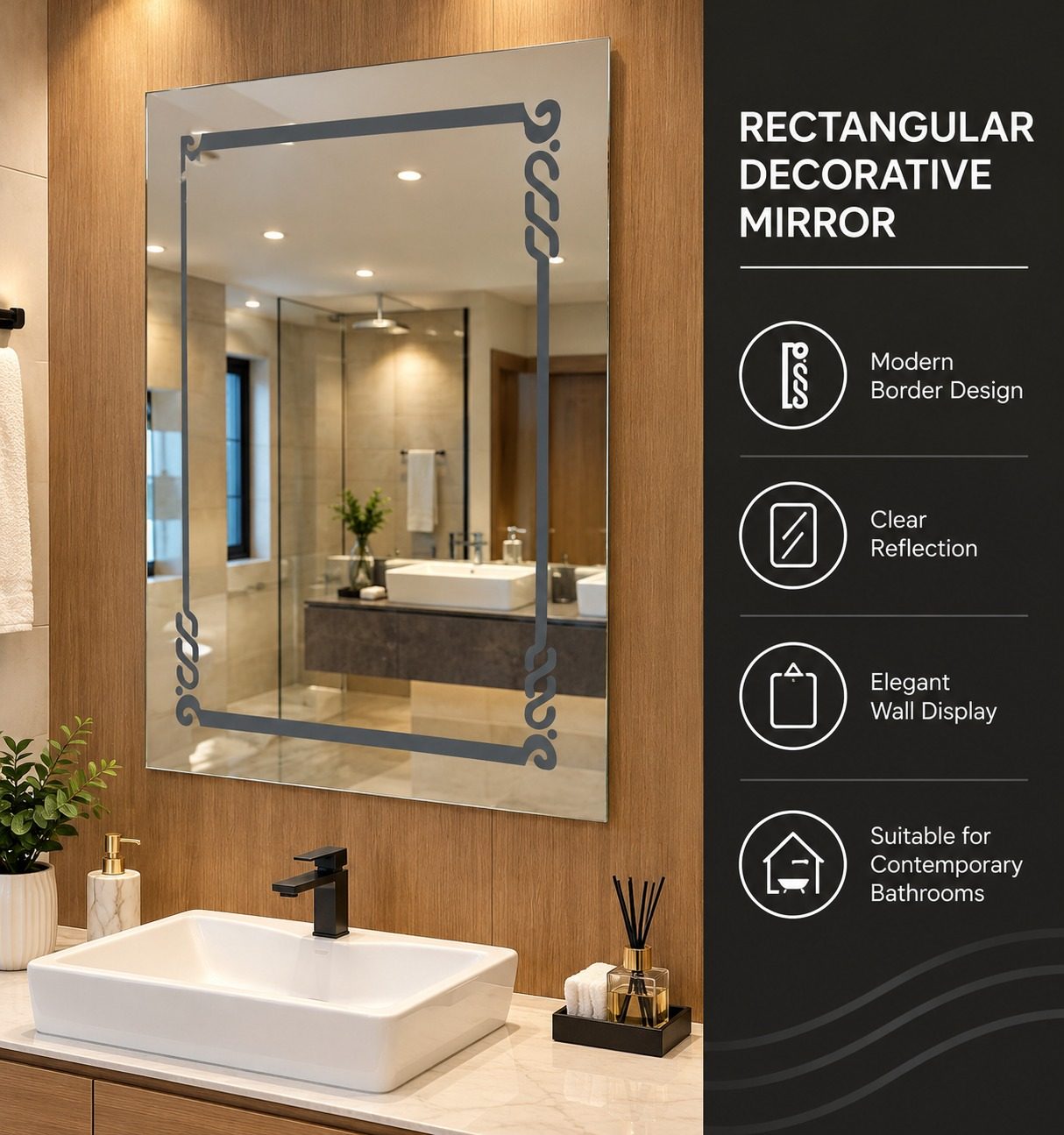 RETANGULAR  DECORATIVE MIRROR LED-265
