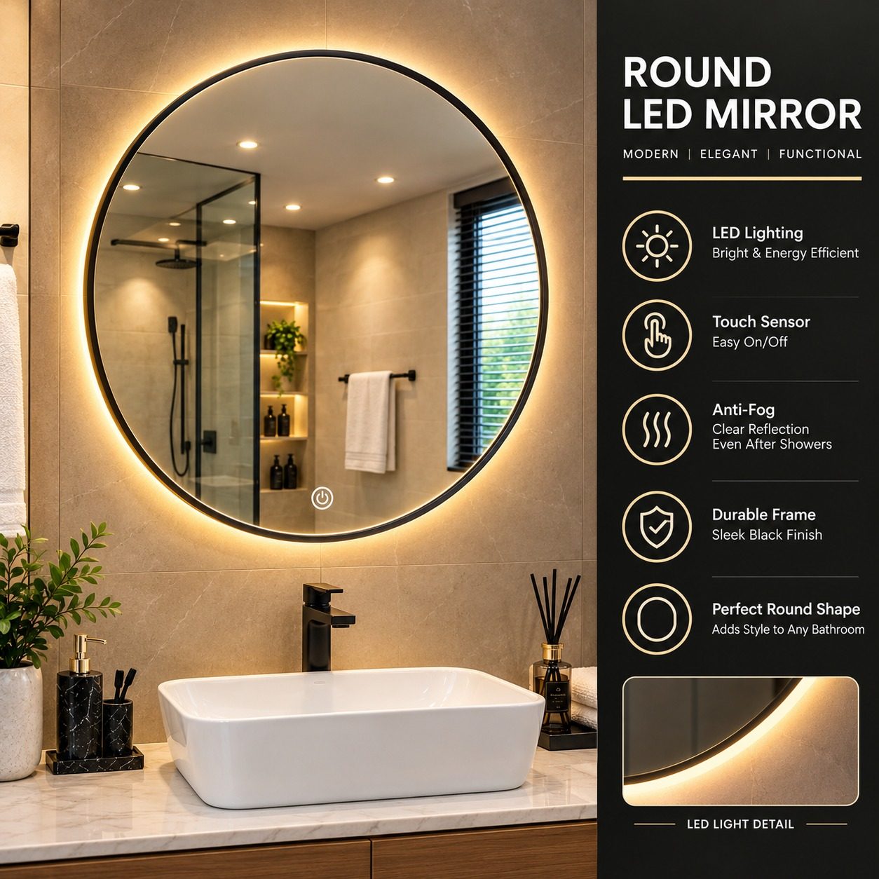 ROUND LED MIRROR -YR1001